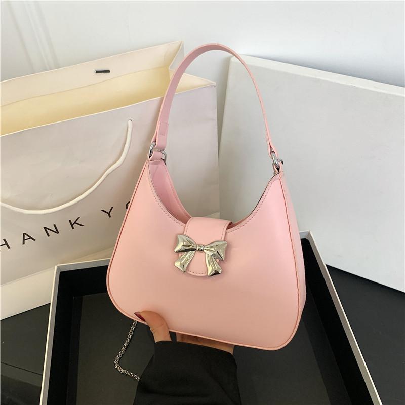 Stylish Bow Knot Trendy Casual 2024 Spring Chain Crossbody Shoulder Underarm Handbag
