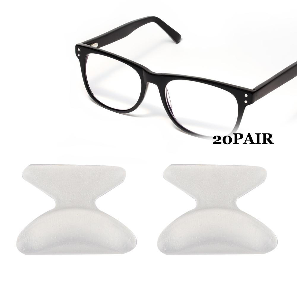 20 Pairs Soft Silicone Anti Slip Nose Pads Glasses Sunglasses Accessories White