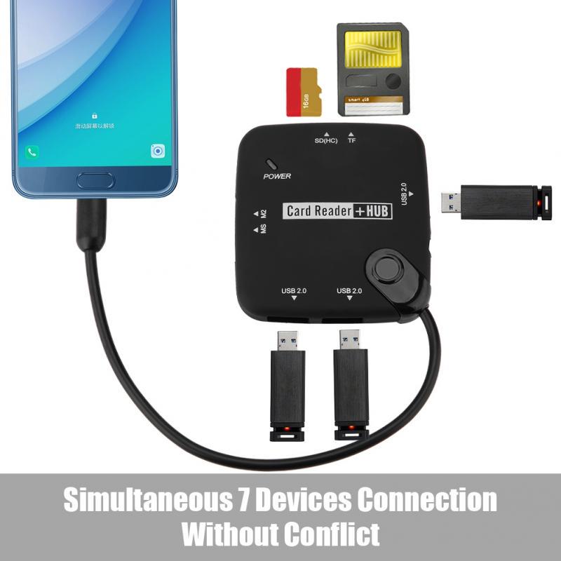 Micro Adapter HUB 4-in-1 Card Reader USB//TF//SD OTG For Lenovo Phab2 Plus