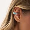 Light Luxury Colorful Acrylic Diamond Clip Earrings For Women Trendy C-Shaped Geometric Fake Piercing Ear Cuff Jewelry Accessor