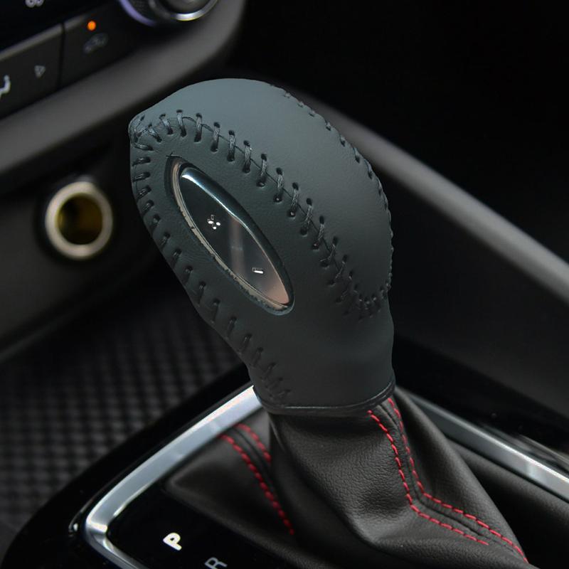 Price High End Cowhide True Carbon Fiber Gear Shift Knob Cover for Buick Verano Protective Cover Hand-sewn Gear Cover чёрный