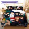 Nombre Personalizado Anime Jujutsu Kaisen Patrón Juego de Ropa de Cama Funda Nórdica Funda de Almohada Decoración del Hogar Regalo (1 * funda nórdica + 2 * fundas de almohada, sin núcleo)
