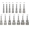 Set of 14 Socket Bits for Impact Socket Hex Socket Bits Drivers, Adapter, 6-19mm, 6.35mm Adapter, Shank,
