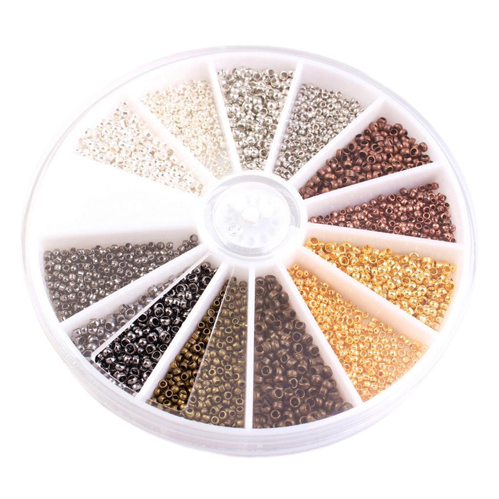 2400/3000Pcs Versatile Crimp Beads Set Jewelry Making Findings Kits Assorted Bracelets Earring Beads DIY Craft Supplies