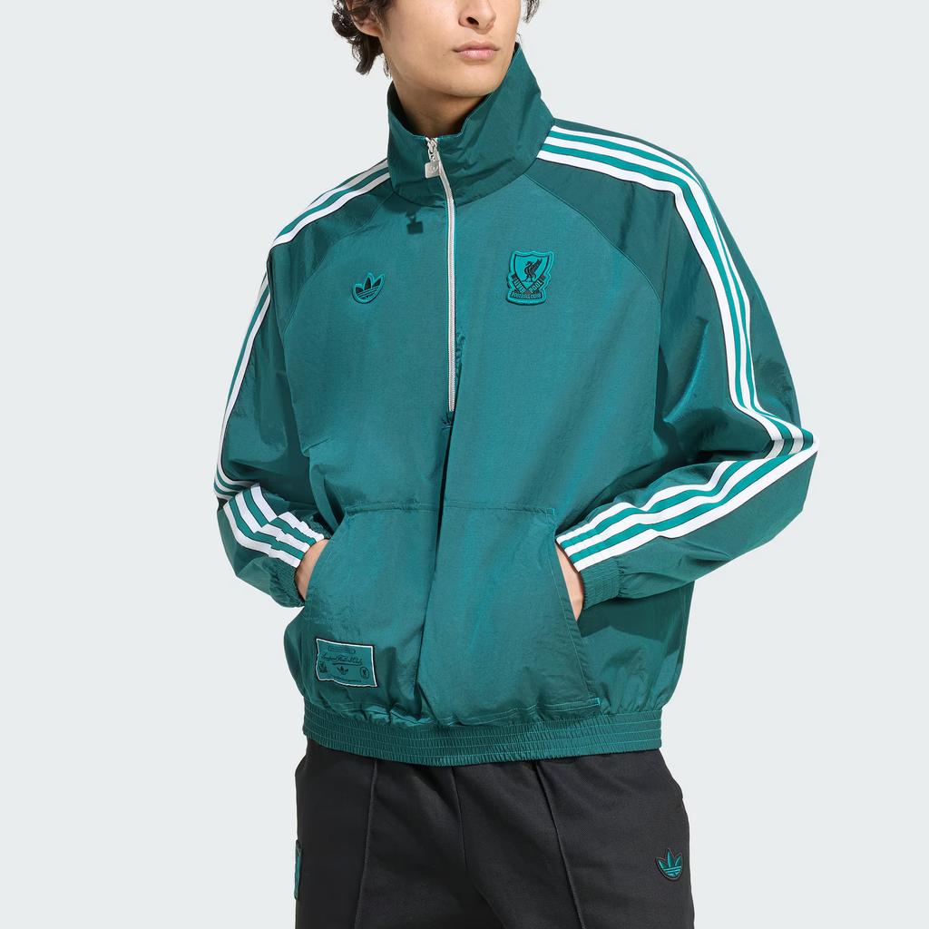 Adidas Originals X Liverpool FC Kolaboracja FW25 Ikony Tarasu Pasiasta Luźny Krój Pulower Długi Rękaw Bluza Męska JW5474