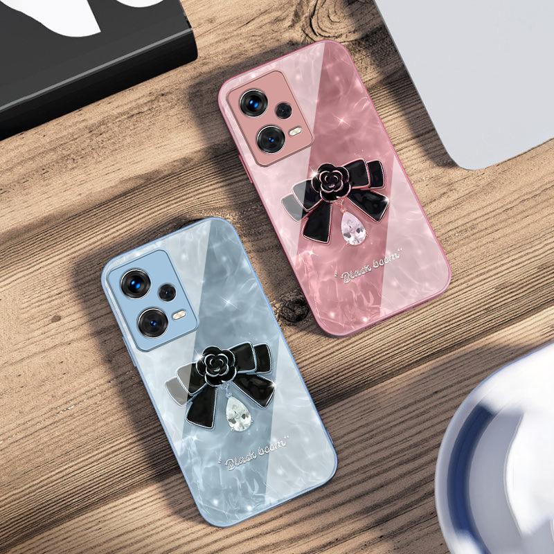 High-grade Bow Tie For Xiaomi 14 Ultra 13 Lite Redmi Note 13 11 Pro 12 Plus Poco X6 3 Pro F4 6 GT Tempered Phone Case