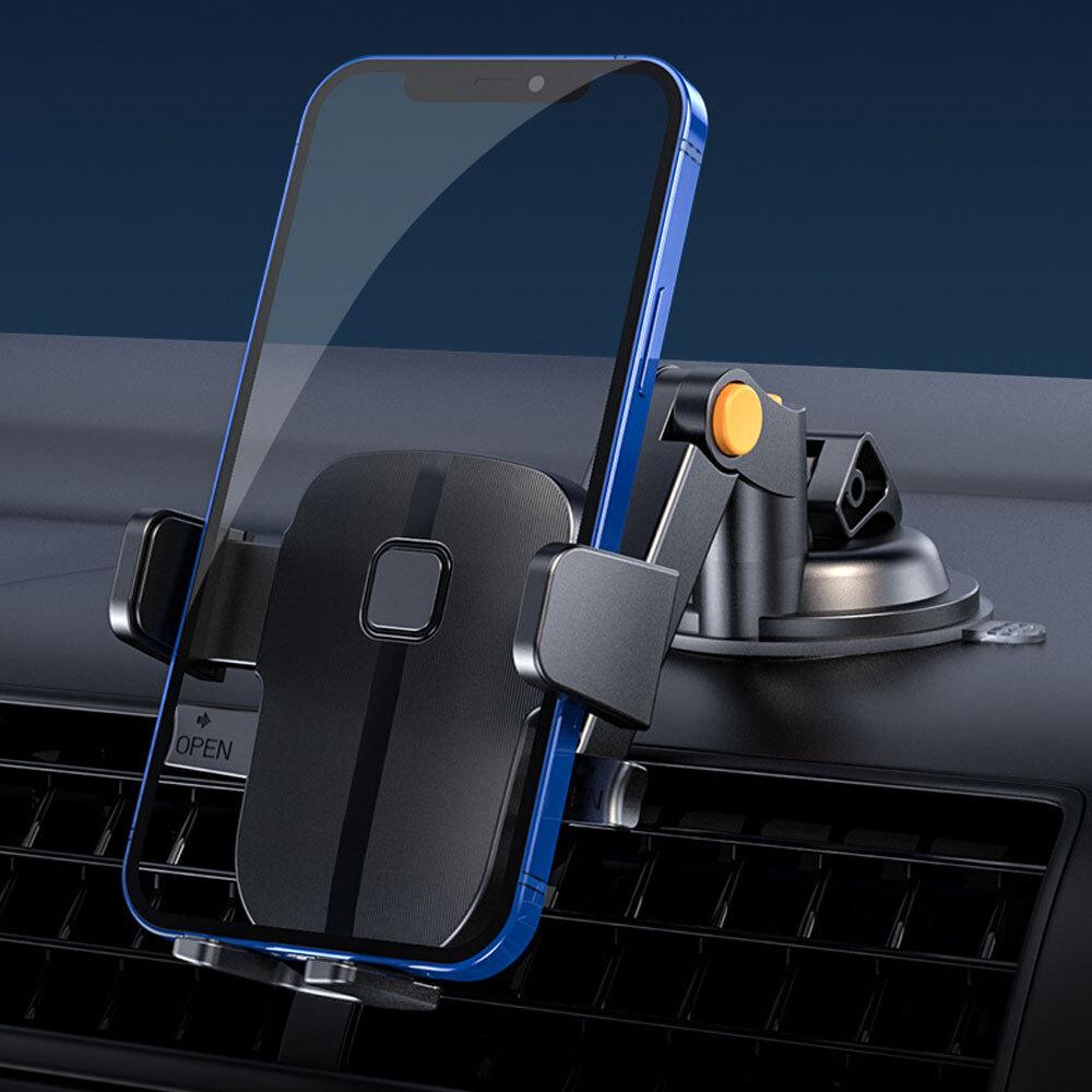 1Pc Black 360° Waterproof Mount Holder Car Stand For Mobile Phone GPS Universal