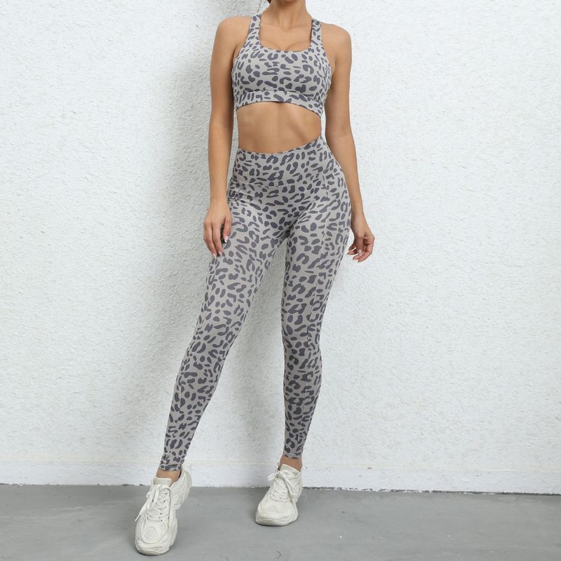 Leopard Print Hip Raise High Waist Yoga Clothes Autumn Fitness Trousers