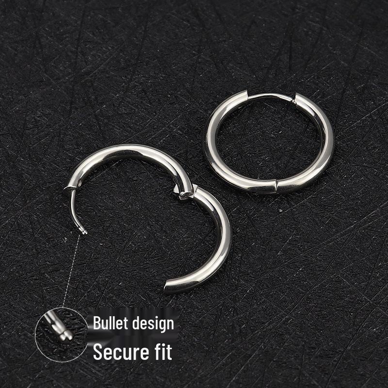 Trendy Stainless Steel Earrings: Simple Ear Studs & Hoops with a High-End Feel