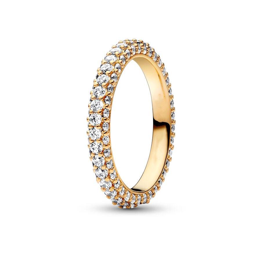 2025 Gold Plated Ring Zircon Sparkling Princess Wishbone Heart Women  Fine Jewelry