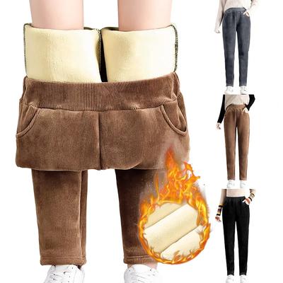 Jeans Invernali da Donna Skinny Elasticizzati in Vita Pile Casual Spessi Termici Pantaloni a Sigaretta Blu Classico Pantaloni Caldi in Peluche