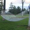 Mesh Hammock Brthable 350lb Load Bring Prevent Rollover Hand Woven Cotton Rope Hammock with Sprder Bar for Yard Patio