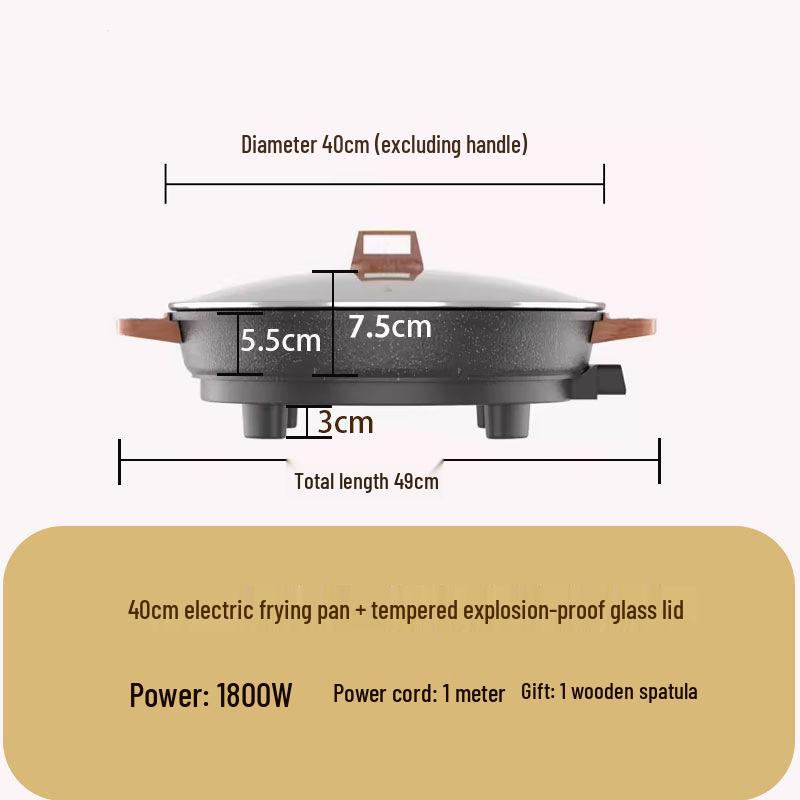 

New XL Electric Crepe Maker & Multifunctional Pancake Frying Pan for Dumplings