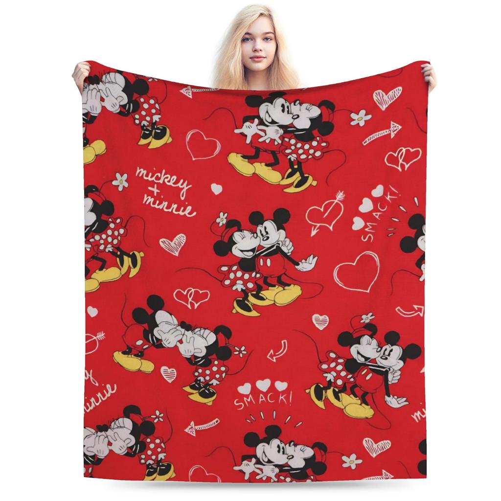 GUOYU Blanket Valentines Day Mickeys And Minnies Throw Blanket for Couch Cozy Plush Blanket Inches Multiple Sizes Bedspread for All Seasons
