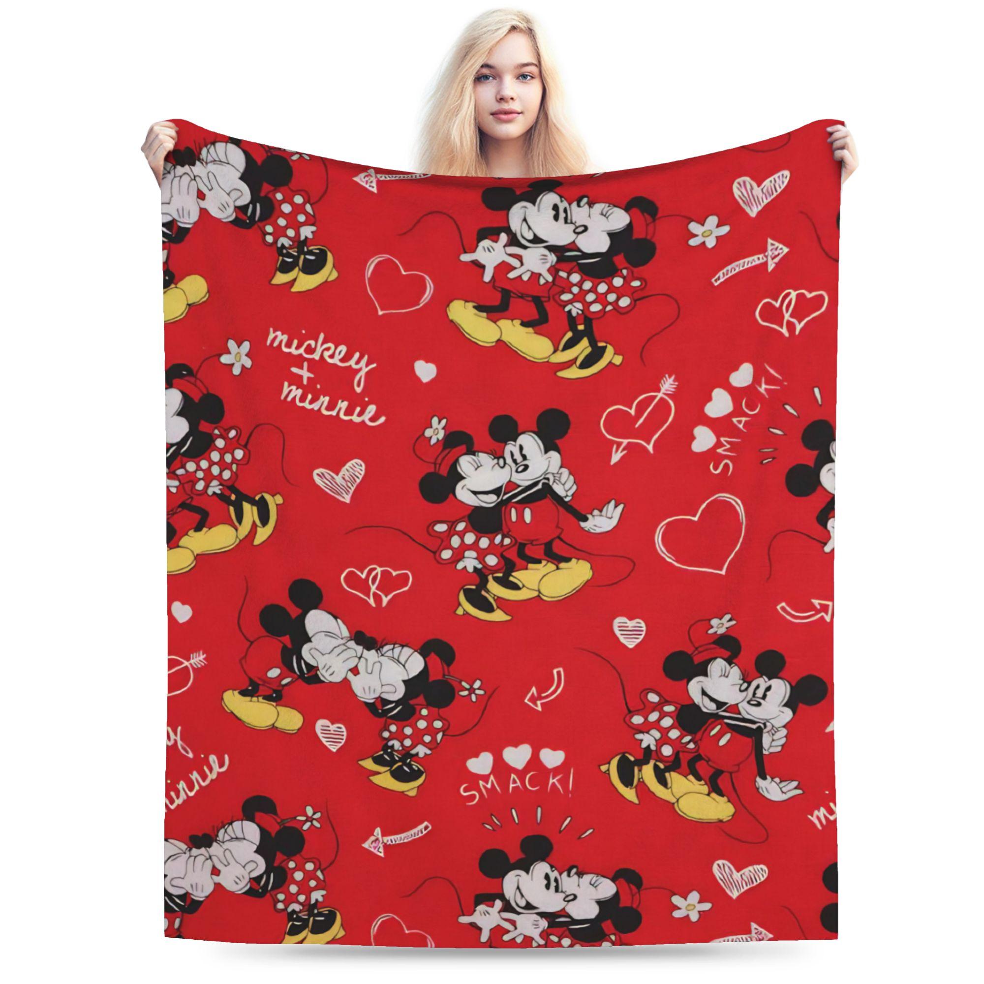 

GUOYU Blanket Valentines Day Mickeys And Minnies Throw Blanket for Couch Cozy Plush Blanket Inches Multiple Sizes Bedspread for All Seasons 75x100cm (30x40inch)