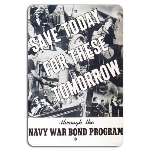 

Invest in Tomorrow Join the Navy War Bond Program TodayAluminumtin sign 20x30cm（7.8x11.8inch）