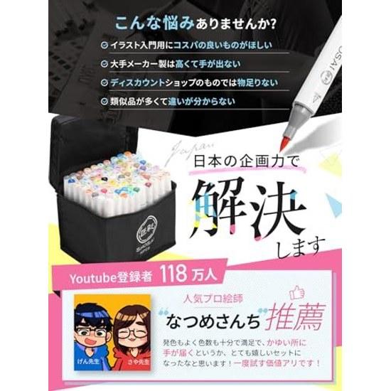 Takusai Illustration Markers 72 Colors 80-Piece Marker Pen Set Supervised Professional Illustrators Brush Type Alcohol