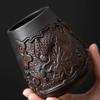 High-end Purple Pottery Tea Ceremony Six Gentlemen  Hand Carving Pottery Blackwood Solid  Kung Fu Tea Set Accessorie