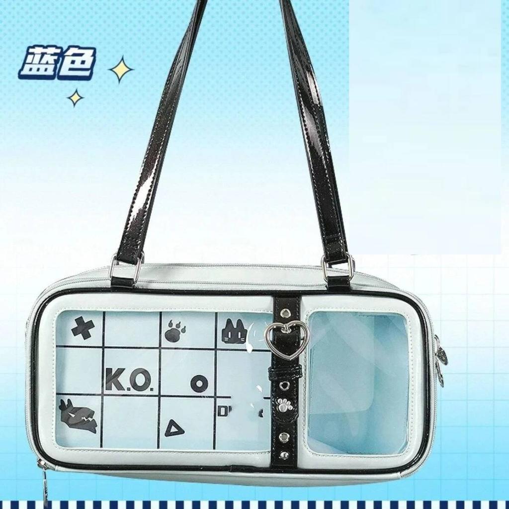 Y2K New Original Design Ita Bag Fashion Women Shoulder Bag Sweet Girl Transparent Cosplay Handbag DIY Badge Display Underarm Bag