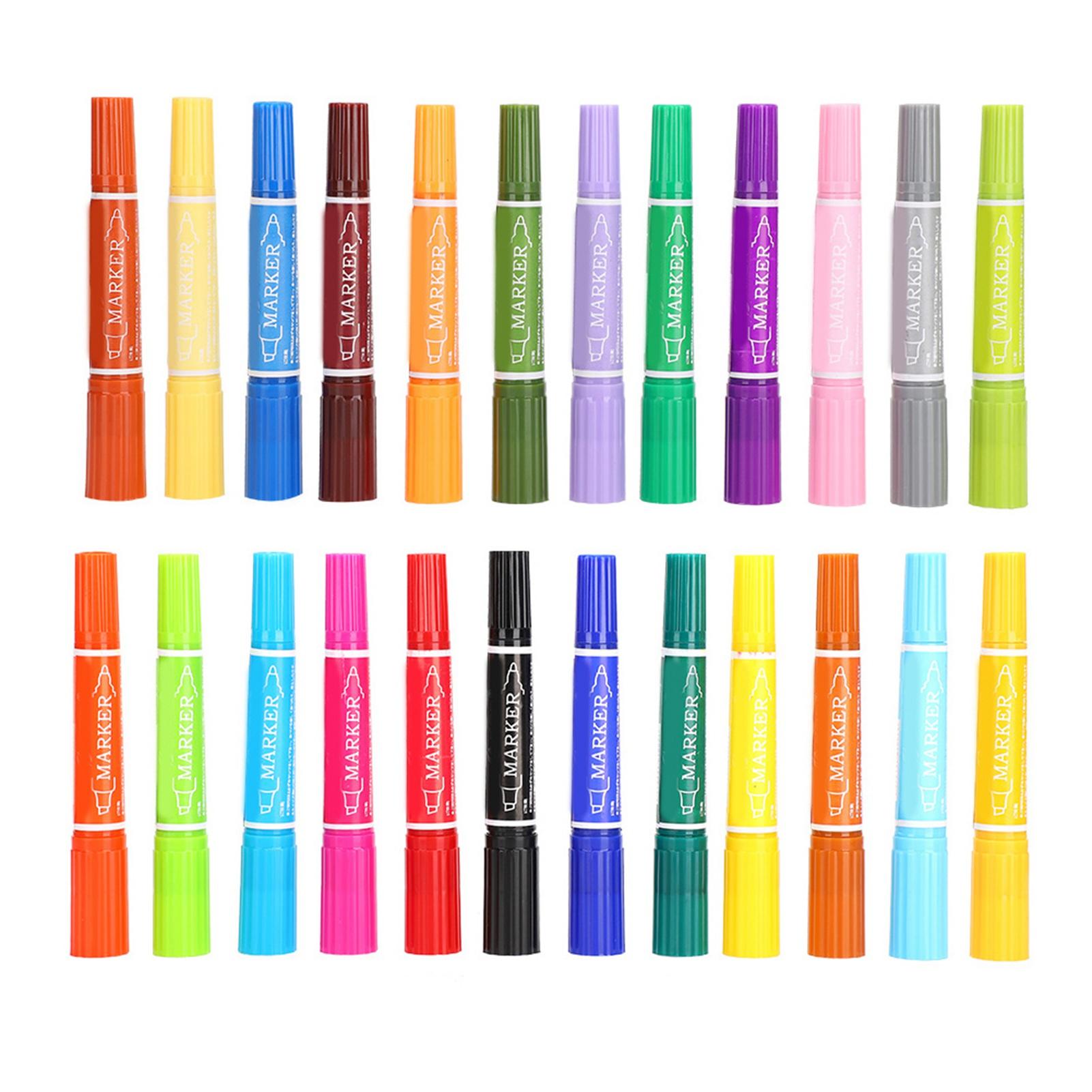 Marker Set Double Headed 24 Color Oily Marker Multipurpose Plastic Student Painting Tools