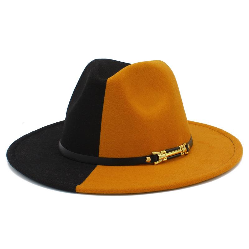 Hot-selling European and American Fashion Yin and Yang Woolen Top Hats, Men's and Women's Trends, Felt Hats, Autumn and Winter British Style Jazz Hats