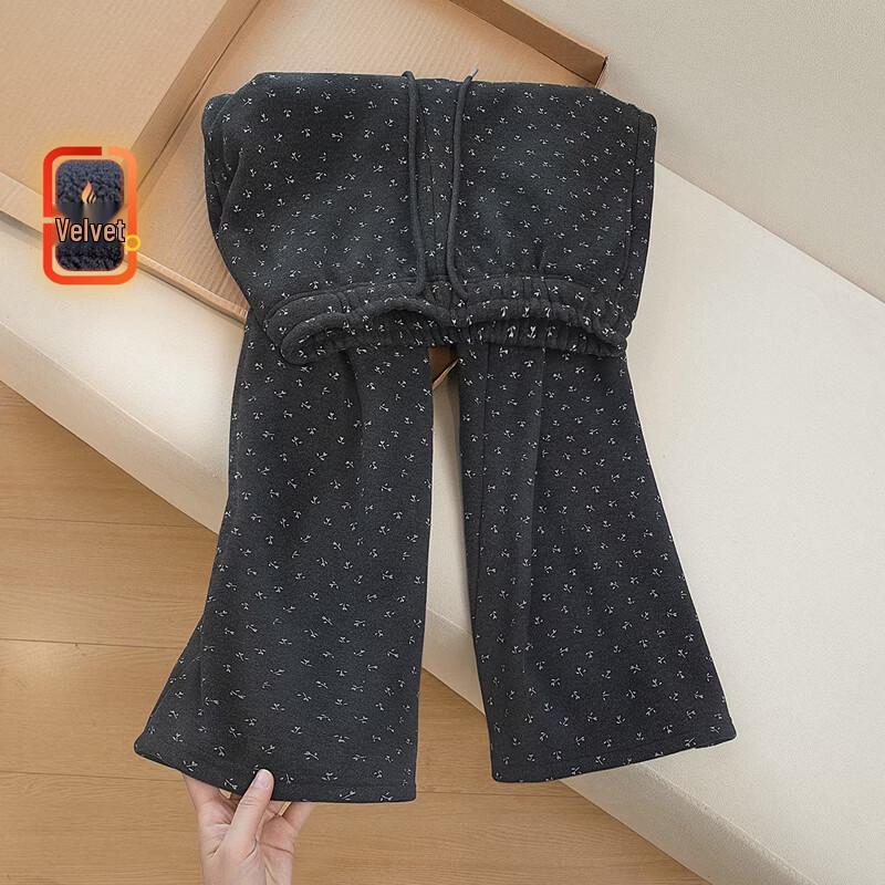 Women s Loose Fit Velvet Lined Wide-Leg Pants L