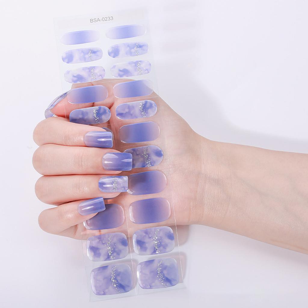 Gel Nail Stickers Full Cover Self Adhesive French Manicure Strips Quick Apply No UV Light Required Salon Quality