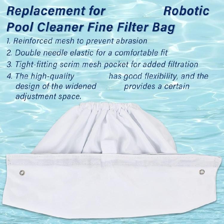 Pool Cleaner Replacement Fine Filter Bag  8114 Fine Filtration Bag Pool Maintenance Accessory for Pool Cleaner