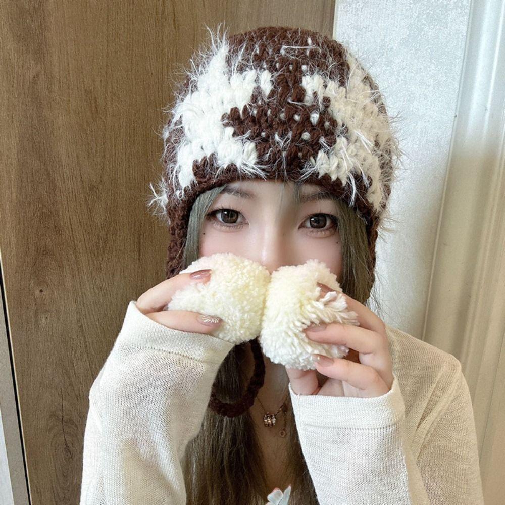 

Versatile Beanies Cap Autumn Winter Warm Hat Fashion Plush Hat кофейный