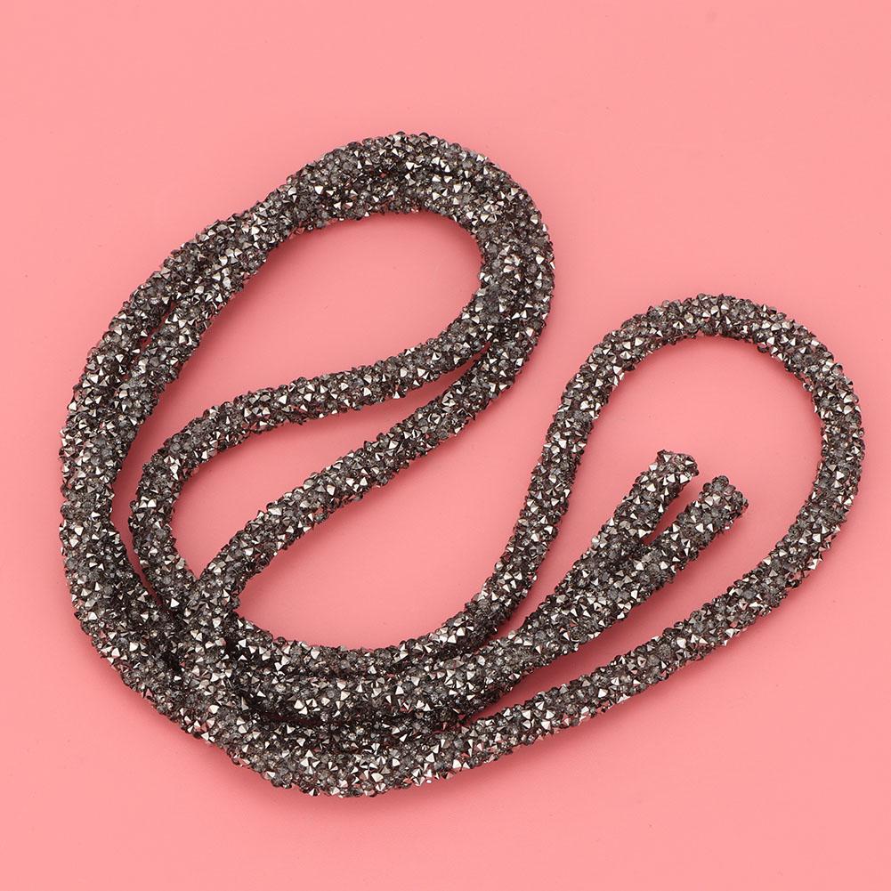 DIY Harz Diamant Kristall Strass Kette Besatz Band für Schmuckherstellung (Grau)