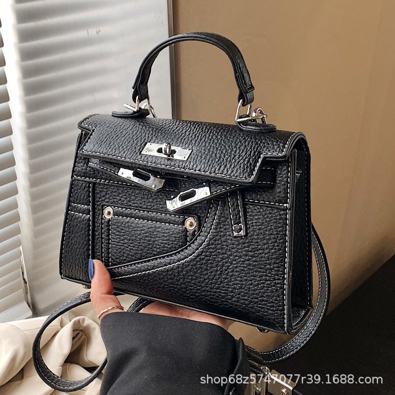 Korean version niche design portable Kelly bag 2025 niche design trend shoulder bag high-end texture fashion women's bag