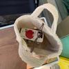 Plush Tote Bag Retro Cute Hand-held Wool Bag Double-sided Back Imitation Lamb Wool Women's Hand Bag
