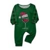 Christmas-print long-sleeve and long-pant matching family loungewear set