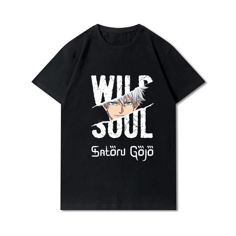 

Summer Men s Clothes Printed Soft Unisex Cotton Tees Anime Jujutsu Kaisen Summer Blouse T-Shirts Men s Fashion Tops S чёрный