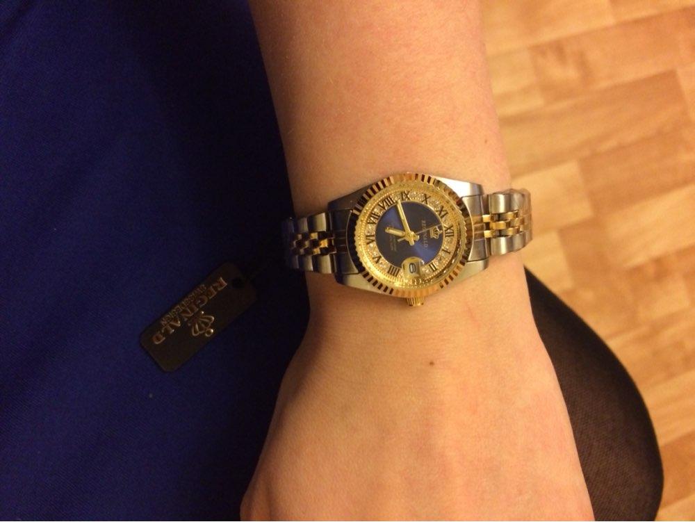 REGINALD Golden Lady Watch Date Crystal Styles Women's Dress Clock Water Proof