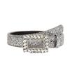 Trendy Square Rhinestone Buckle Pu Belt For Women Wide Waistband With Sparkling Acrylic Diamond Accent Fashionable And Stylish