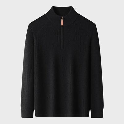 Yiliteng Men's Merino Wool Blend Jacquard Sweater