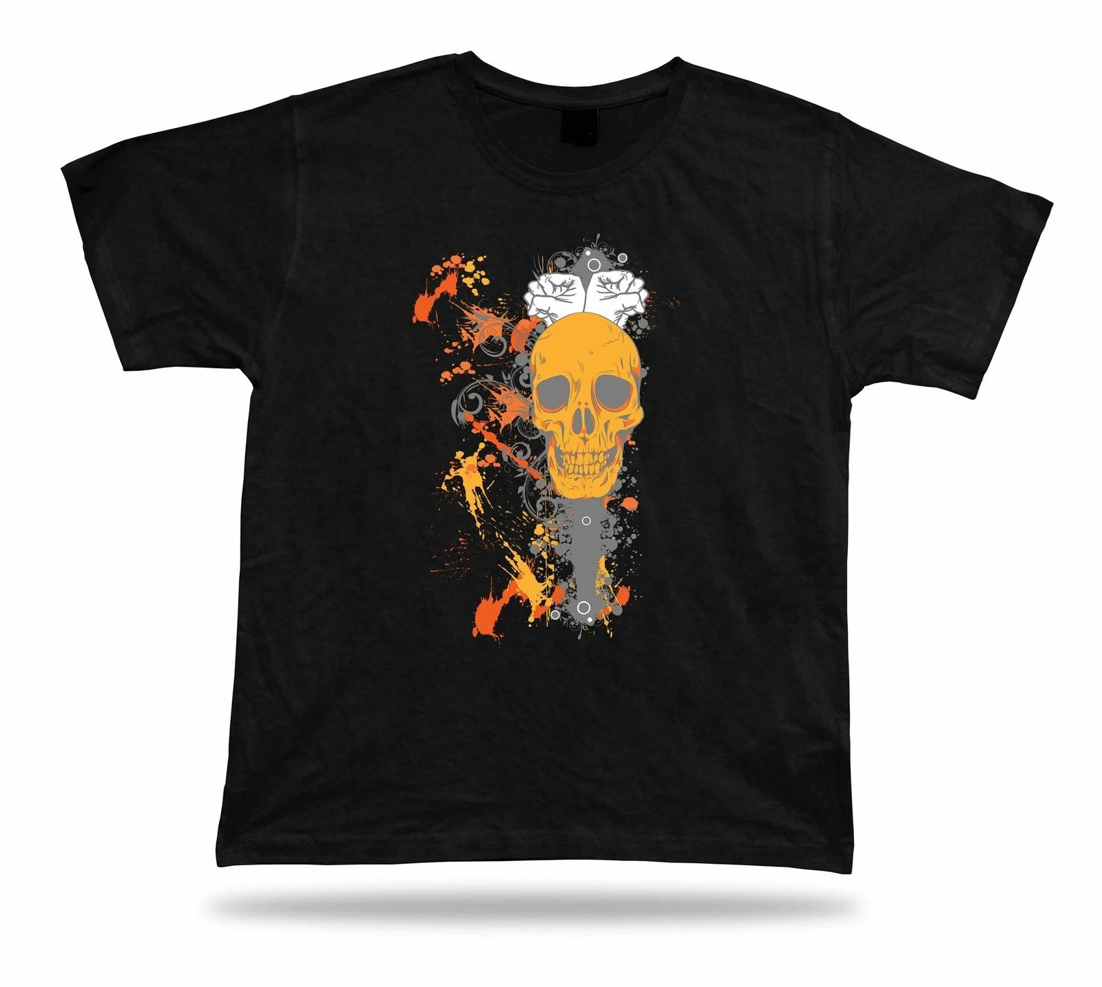 Splashes Skull Floral tee vector stylish tshirt design special birthday apparel M