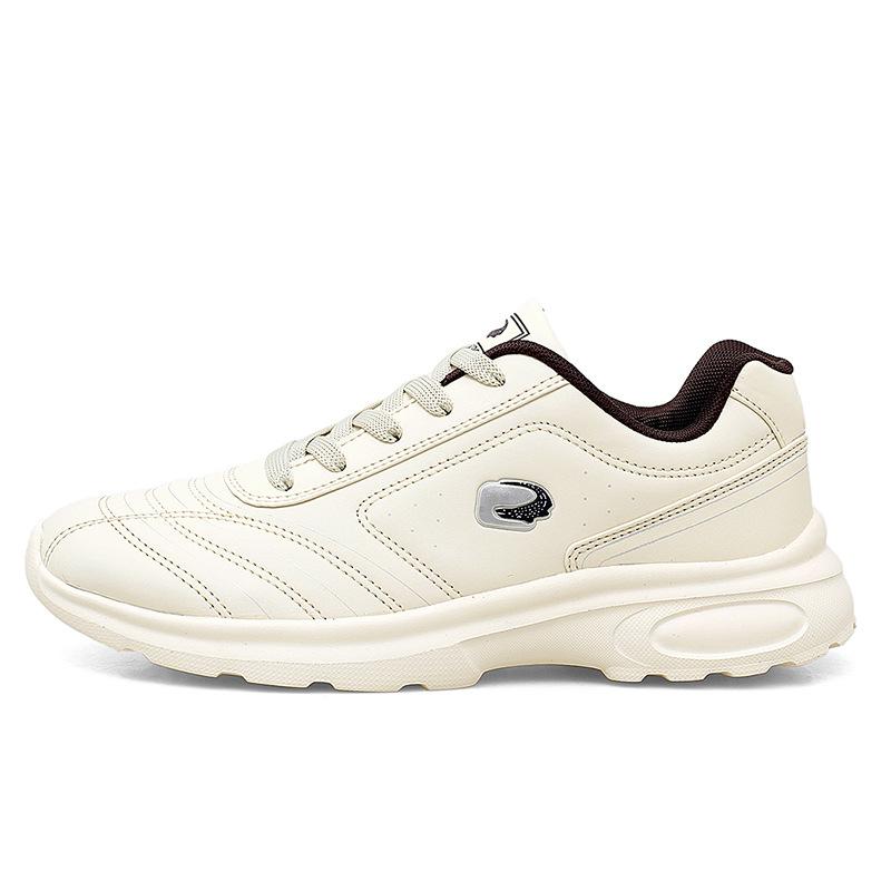 

Чоловіче шкіряне дихаюче та легке спортивне взуття великого розміру, біле повсякденне взуття в корейській версії, модне чоловіче взуття середнього віку 46 бежевий