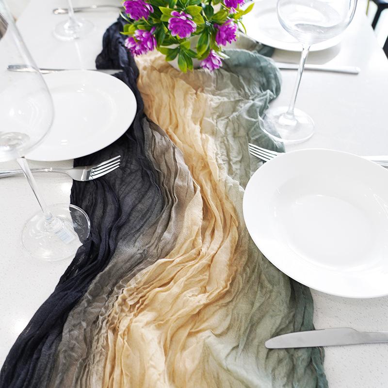 

Table Flag Tie-dyed Balinese Tie-dyed Table Cloth Bohemian Light Luxury Table Flag Pleated For Wedding Decoration Gift Item Home