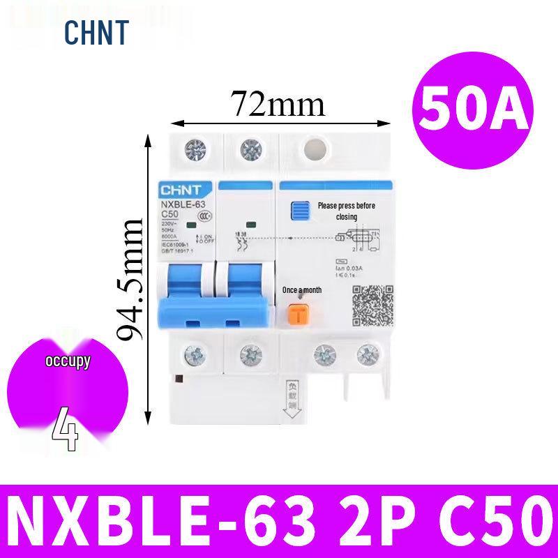 Chint Leakage Protector Circuit Breaker: 2P, 1P3P+N, 4P with Leakage Protection (32A, 20A, 40A, 63A) Air Switch