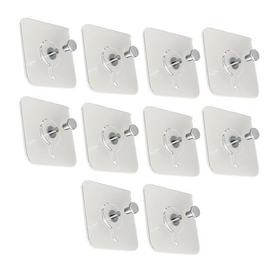 10Pcs Drill Free Adhesive Hooks Strong Load-bearing Waterproof Easy To Install Picture