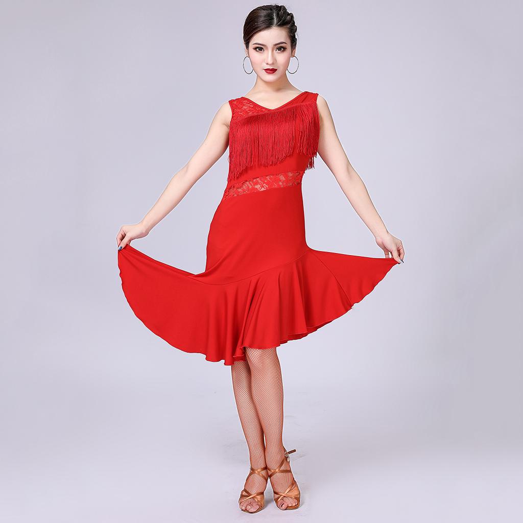 1 Piece Latin For Women Girls Tassel Tango Costume
