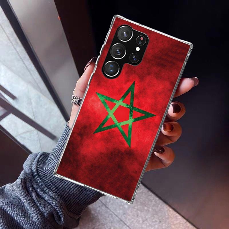 Morocco Flag Phone Case For Samsung Galaxy S23 S24 S25 Edge S26 Ultra S22 + S21 Plus S20 FE Cover Silicone Print Shell Galaxy S2