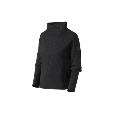Heather Jacket With Asymmetrical Collar And Zip Women Jackets Black Grey CZ2915