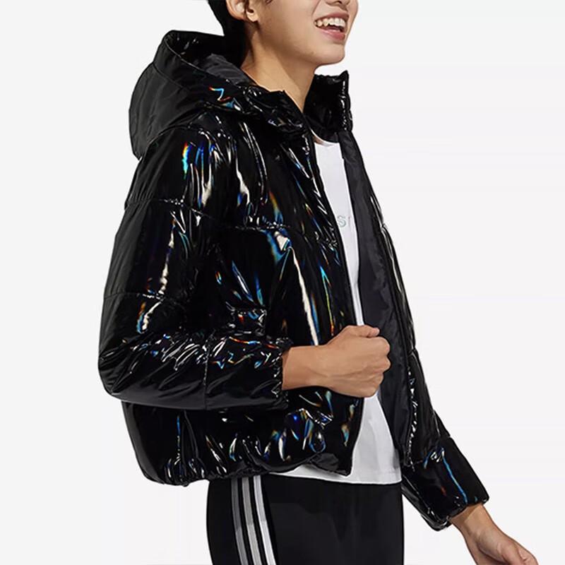 Adidas Neo Větruodolná Teplá Sportovní Bavlna Bunda s Kapucí Dámská Bunda Černá H65448