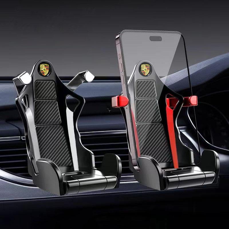 Racing Seat Shape Car Air Outlet Mount Shockproof Car Phone Holder Stand For Porsche Boxster Cayenne Panamera Macan Cayman 911 918 996 917 991