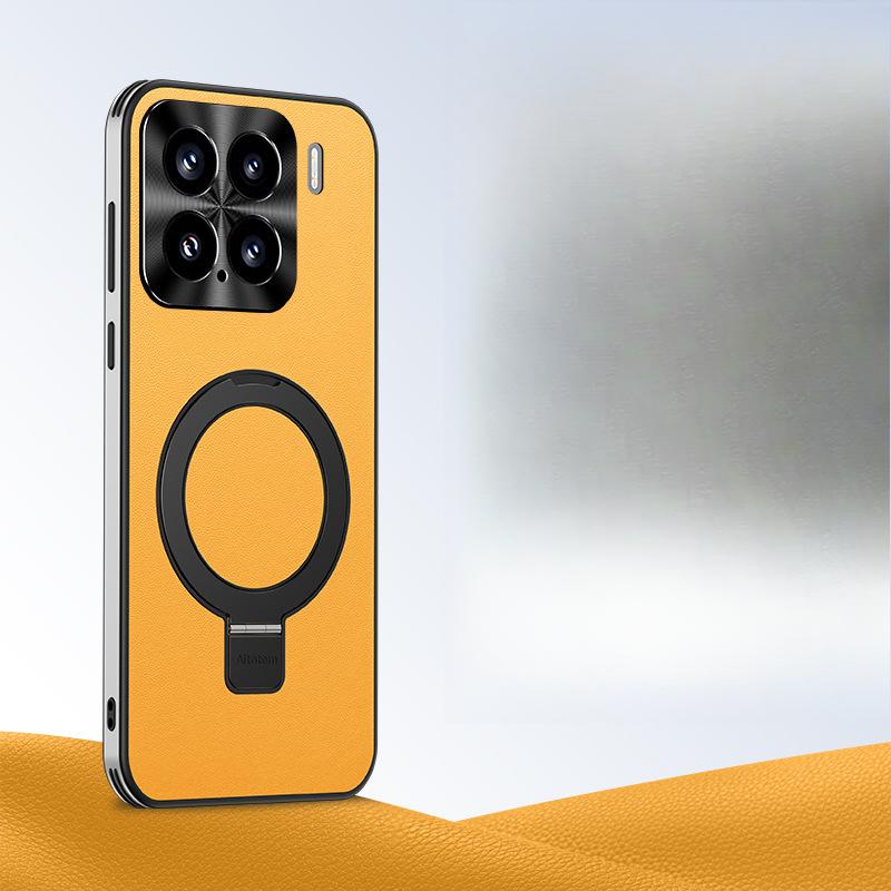 Adatto per Xiaomi 15pro Custodia per telefono Supporto Attacco magnetico 15por Obiettivo All-inclusive Uomini d'affari Anti-caduta Custodia in pelle liscia