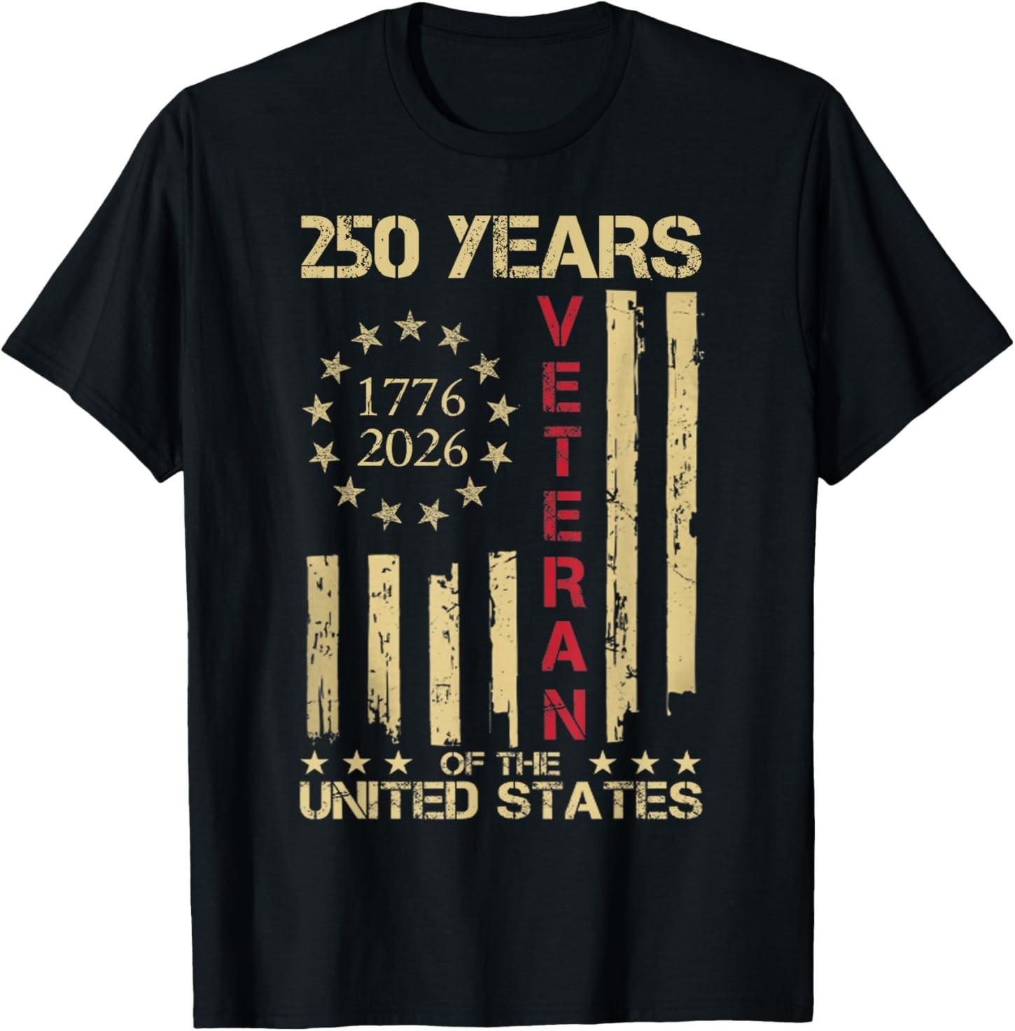250 Years 1776-2026 Patriotic US Veteran American Flag Men T-Shirt S разноцветный