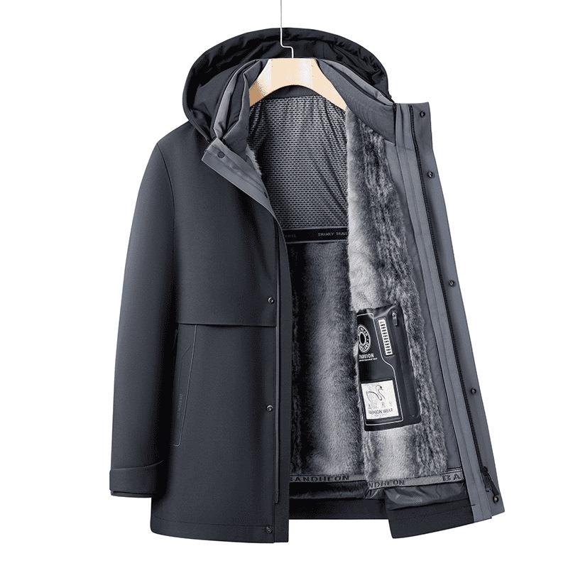 Men's 2025 Model Business Detachable Fleece-Lined Down Jacket for Winter Cold Protection Model 9888